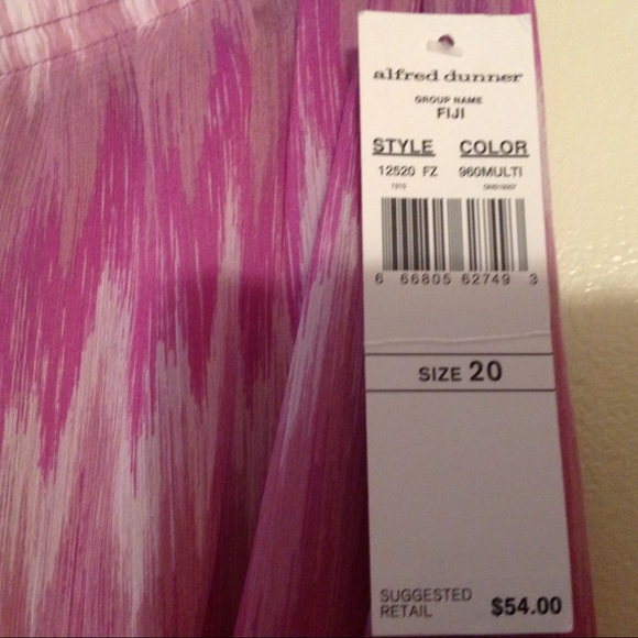 Alfred Dunner flowy pink printed skirt size 20 NWT - Picture 5 of 8